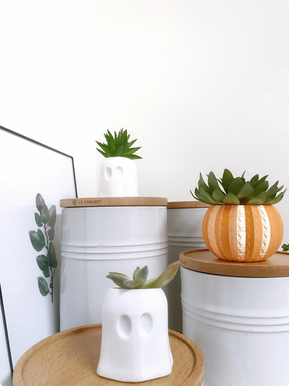 Cute Modern Planters  | Ghost and Pumpkin Planters