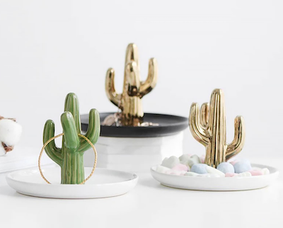 Ceramic Cactus Ring Organizer