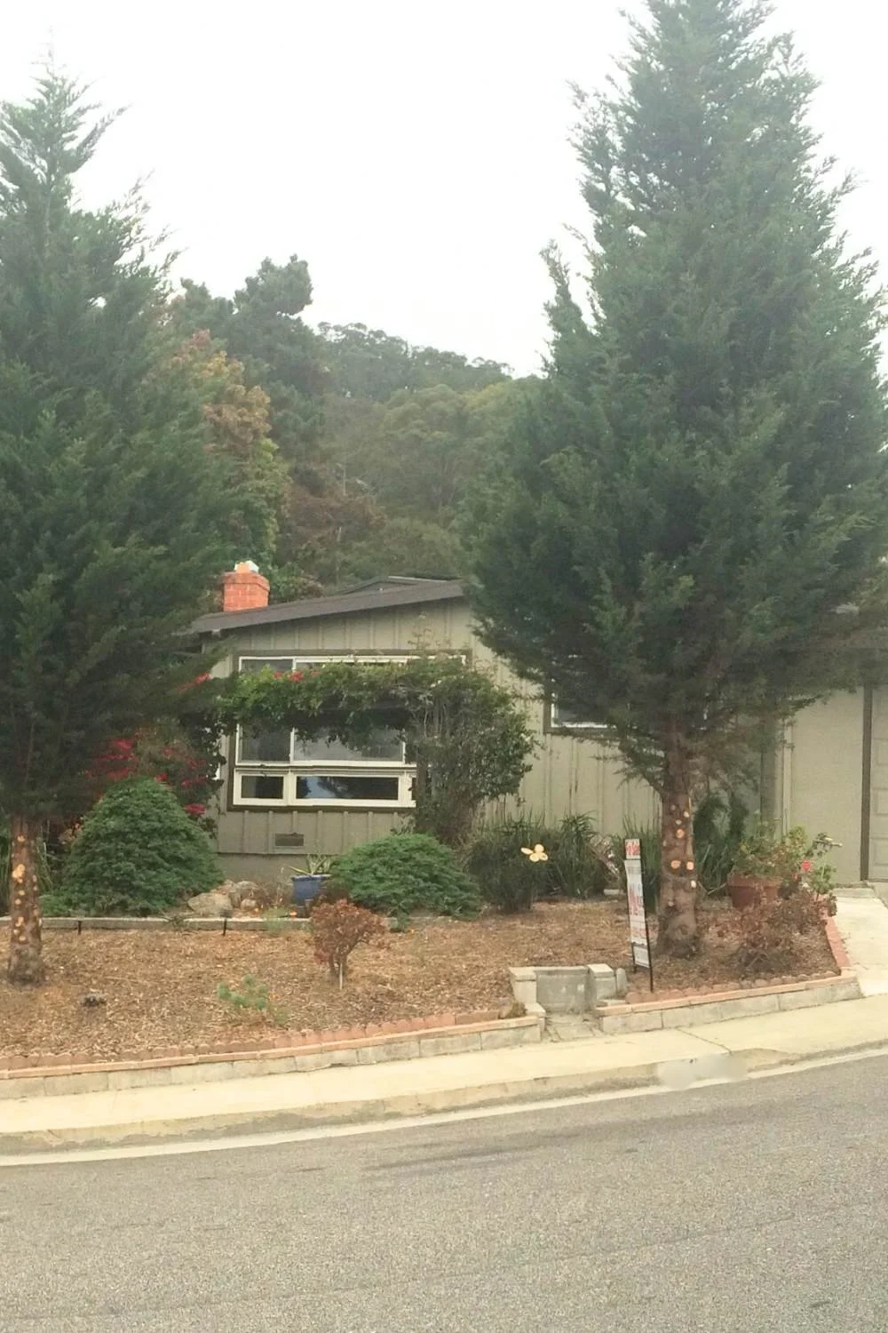 Front door is actually on the far left on the side of the house