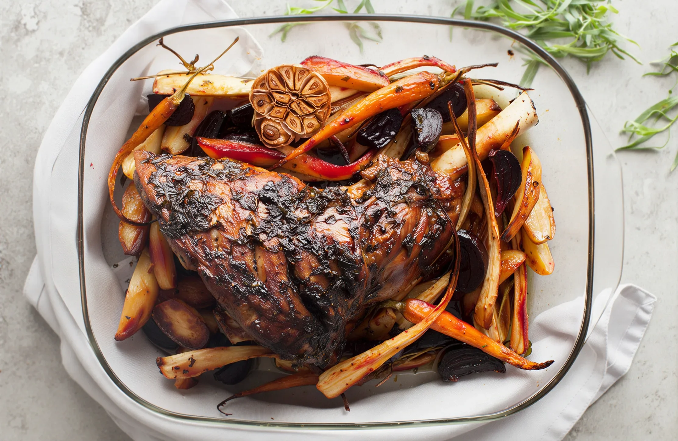 Leg of Lamb with Tarragon &amp; Roasted Vegetables
