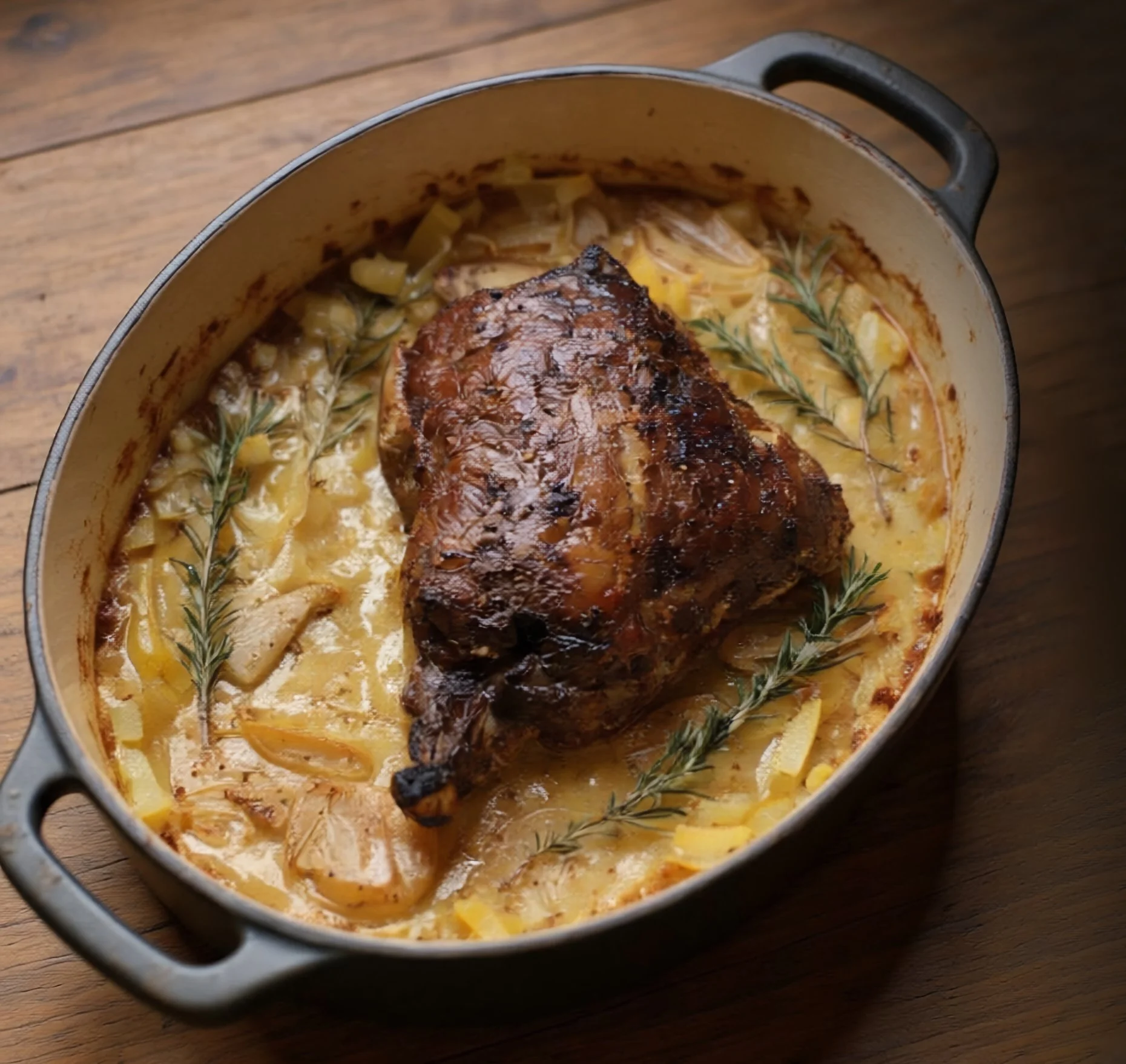 Milk-Braised Lamb Shoulder with Rosemary, Lemon & Anchovy