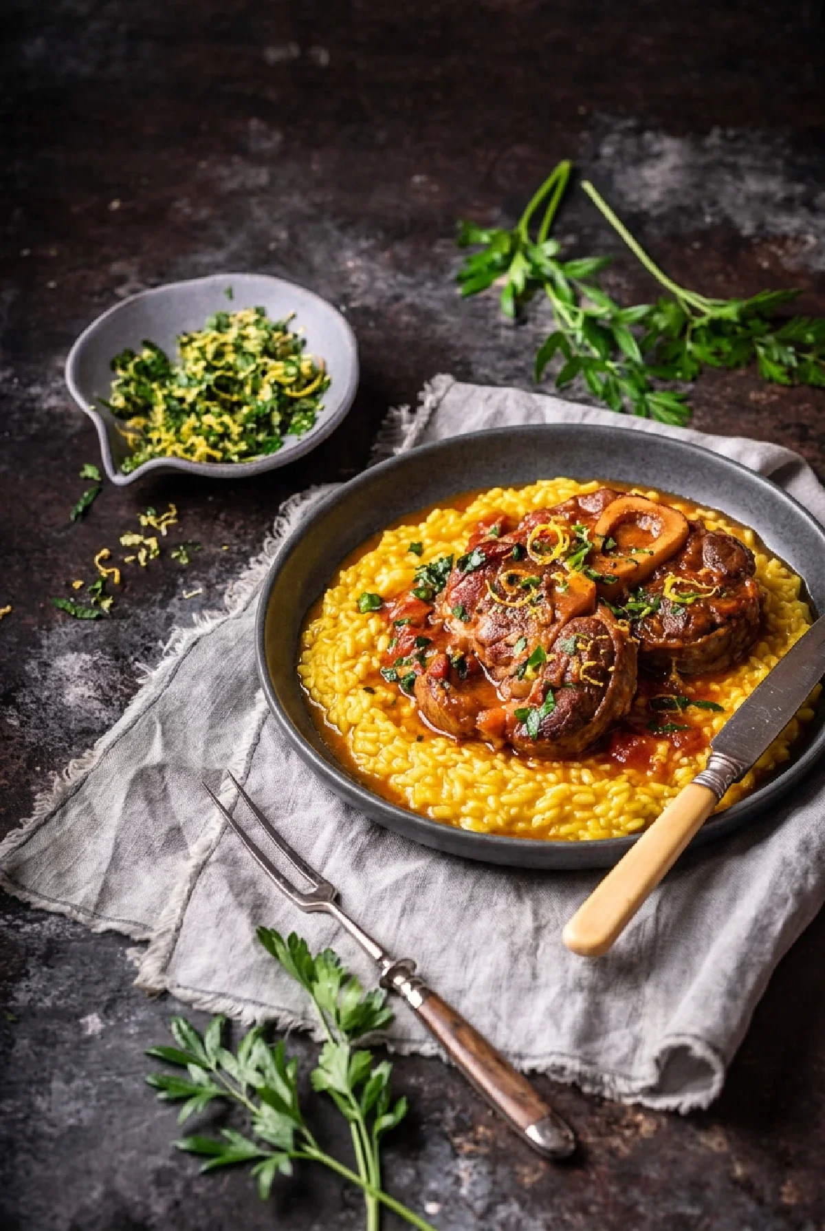 Beef Osso Bucco with Risotto Milanese