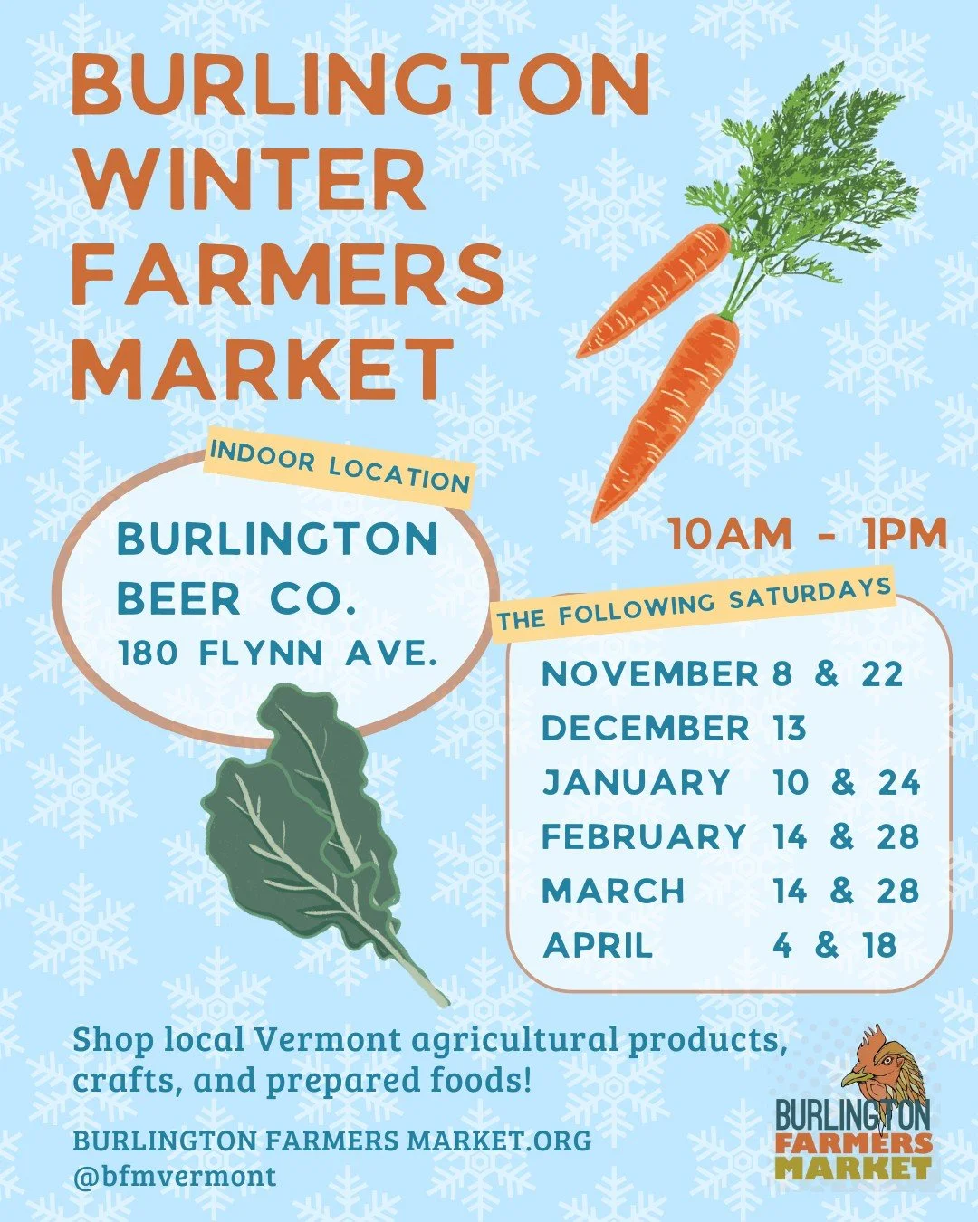 ❄️ The Winter Market is back! Join us on select Saturdays from November to April for farm-fresh goods, delicious prepared foods, and one-of-a-kind creations from talented local artists. We’ve got you covered for the holidays, cozy winter weeken