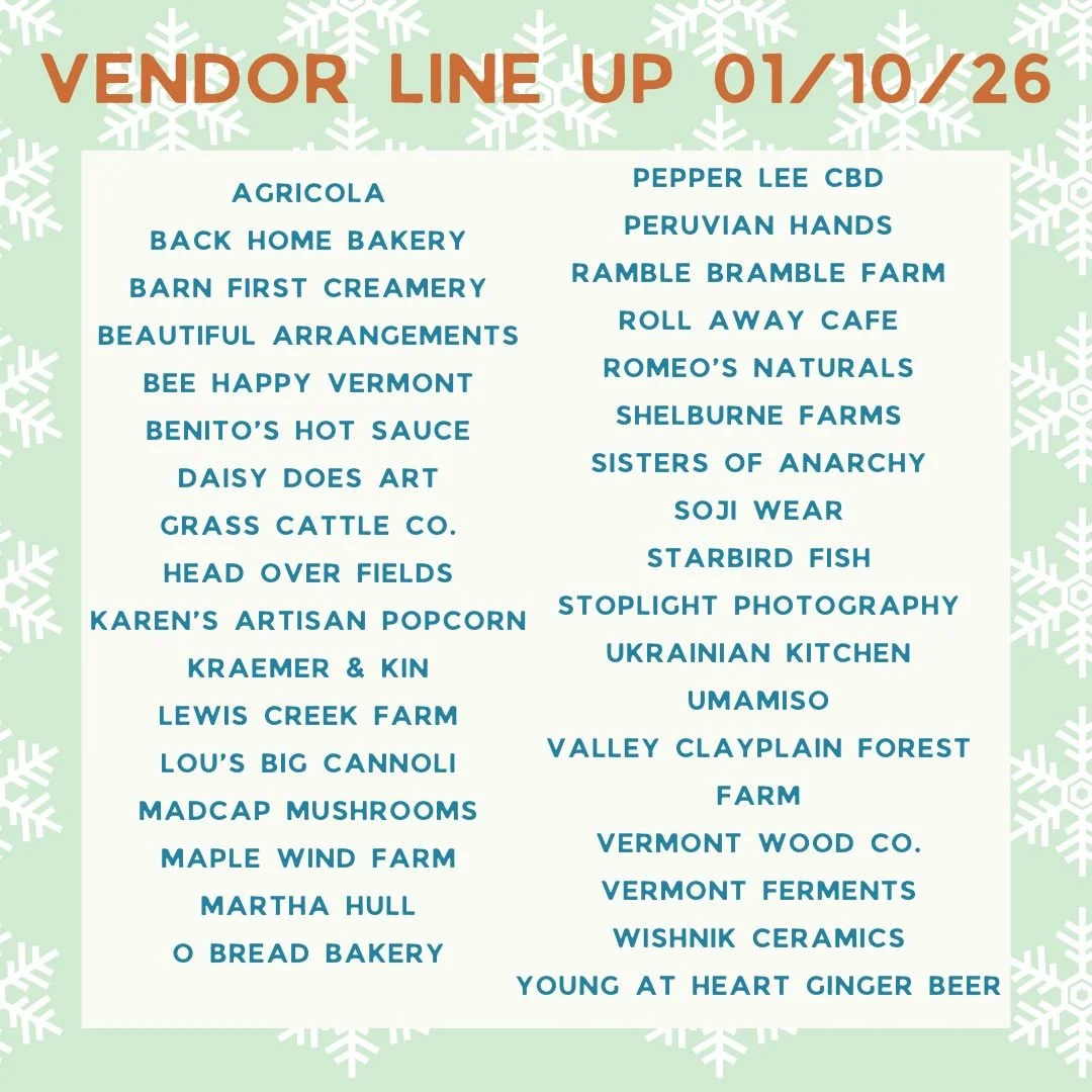 Hello BFM Community! We are sooo back and ready to welcome you with open arms to a cozy January market from 10am-1pm @burlingtonbeer tomorrow, January 10. 

Farm fresh goodies, coffee, breakfast and lunch delights, artisinal creations...you don't wan