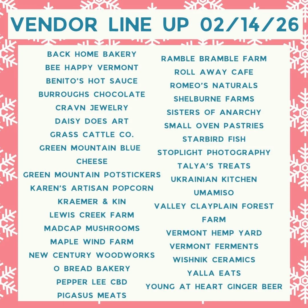 💘 Love is in the air at the market! Join us tomorrow (Sat, Feb 14) from 10 AM&ndash;1 PM inside @burlingtonbeer's Lumiere Hall for a Valentine&rsquo;s celebration 💐

Shop sweet treats, cozy gifts, and heart-warming bites - from berry popcorn and he