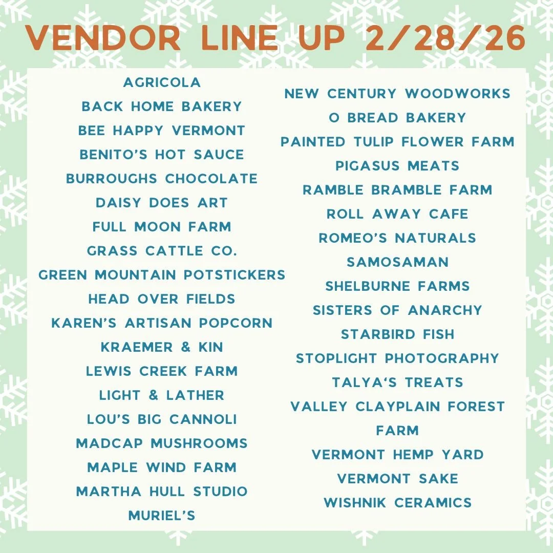 Winter Market resumes tomorrow from 10am&ndash;1pm at Lumiere Hall inside @burlingtonbeer! We&rsquo;ve got a full lineup, so bring your shopping list and come ready to stock up. 

This weekend only: learn to ferment your own veggies! Grab a cabbage f