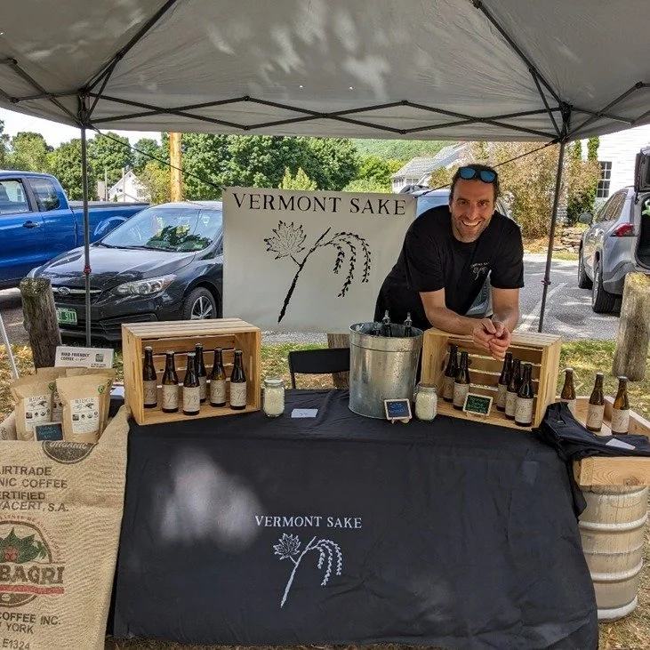 Ready to meet another vendor fresh to winter market? Read on!

Crafted in Monkton, @vermontsake is the state&rsquo;s first and only sake brewery!  Each small batch is a unique expression of rice, yeast, and koji.  Try it at a growing list of local st