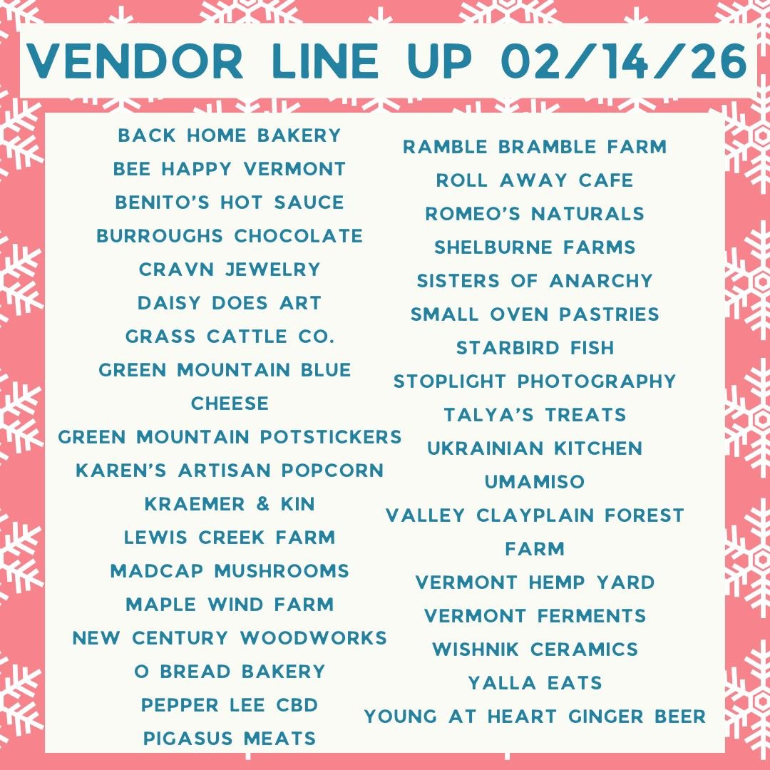 💘 Love is in the air at the market! Join us tomorrow (Sat, Feb 14) from 10 AM&ndash;1 PM inside @burlingtonbeer's Lumiere Hall for a Valentine&rsquo;s celebration 💐

Shop sweet treats, cozy gifts, and heart-warming bites - from berry popcorn and he