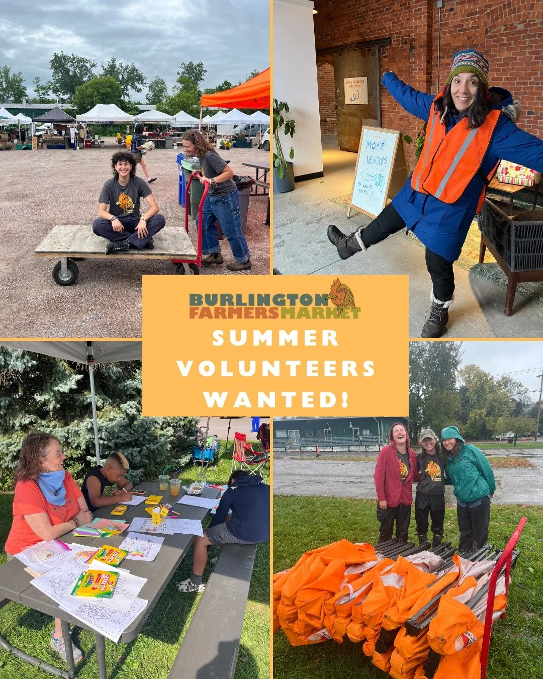 Want to get involved, spend time outdoors, have fun, and help make the Farmers Market happen this summer? 

We're looking for volunteers on Saturdays, May 9th-October 31st, between 7:00am and 3:00pm to help with market setup and break down, welcoming