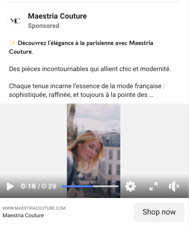 Exemple de créa performante pour les Meta Ads : format mobile-first, visuel accrocheur et message percutant.
