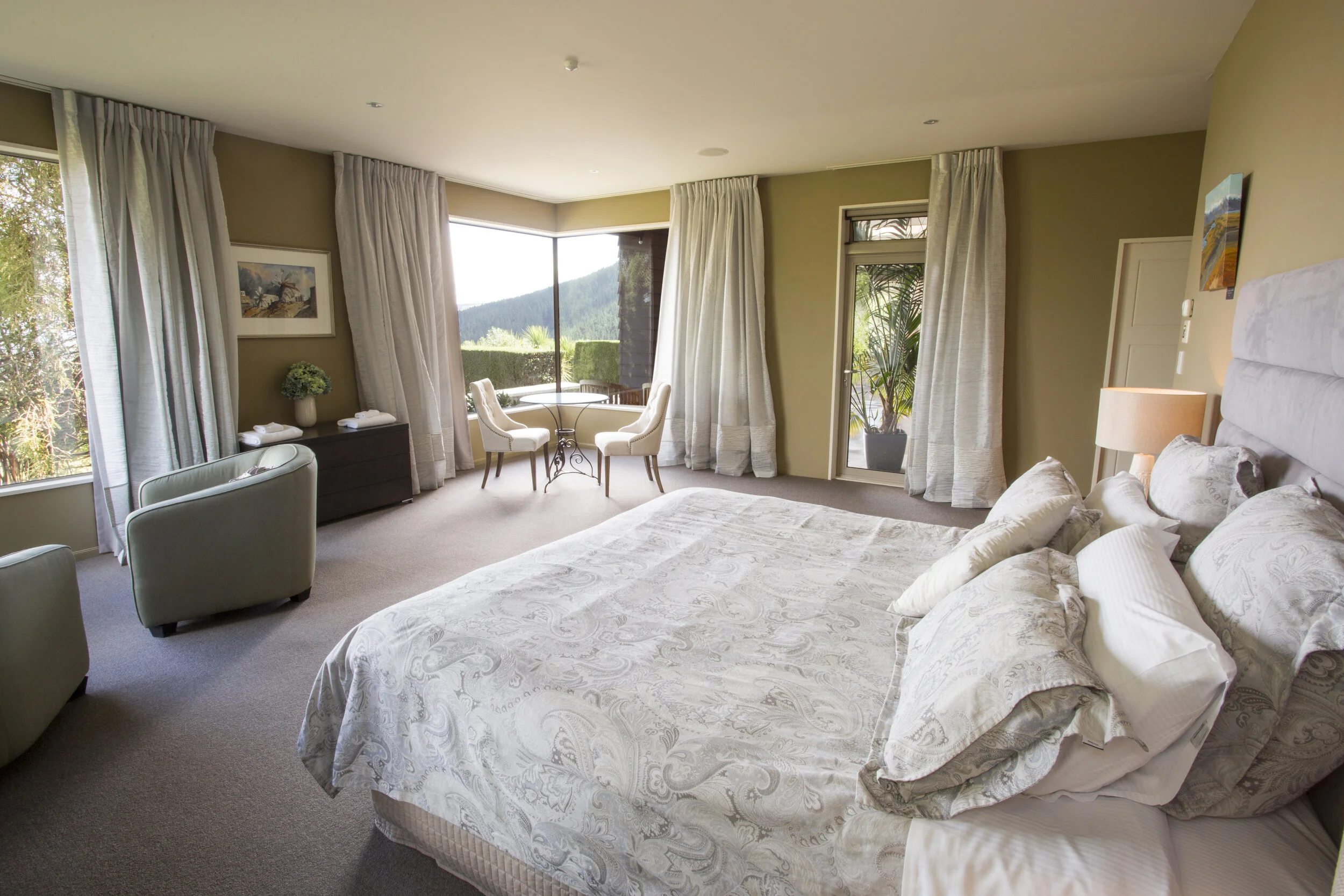 The master bedroom has incredible views and is the perfect, secluded honeymoon suite.