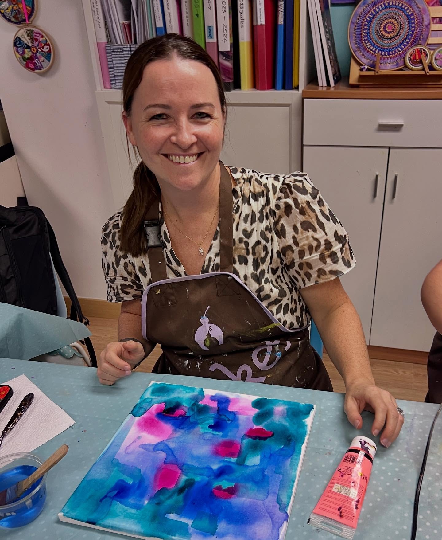 Wonderful to have @mrsemerysartroom back in the house ! 🤜🎨🤜. Look at us ! Colour and even more colour! As we created &ldquo;Layered Revelations &ldquo; with @savannahkrussell !!! It was pure colour play and surrender, no decision making required, 