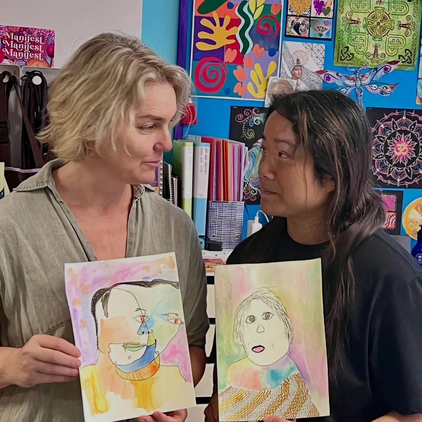Self Discovery and Acceptance through Art! 

As you can see we partnered up today at Destress Doodles and practiced our portrait drawing skills! 

But with a few rules, 

🎨Use your Magic Finger commit the persons face to memory through tracing all t