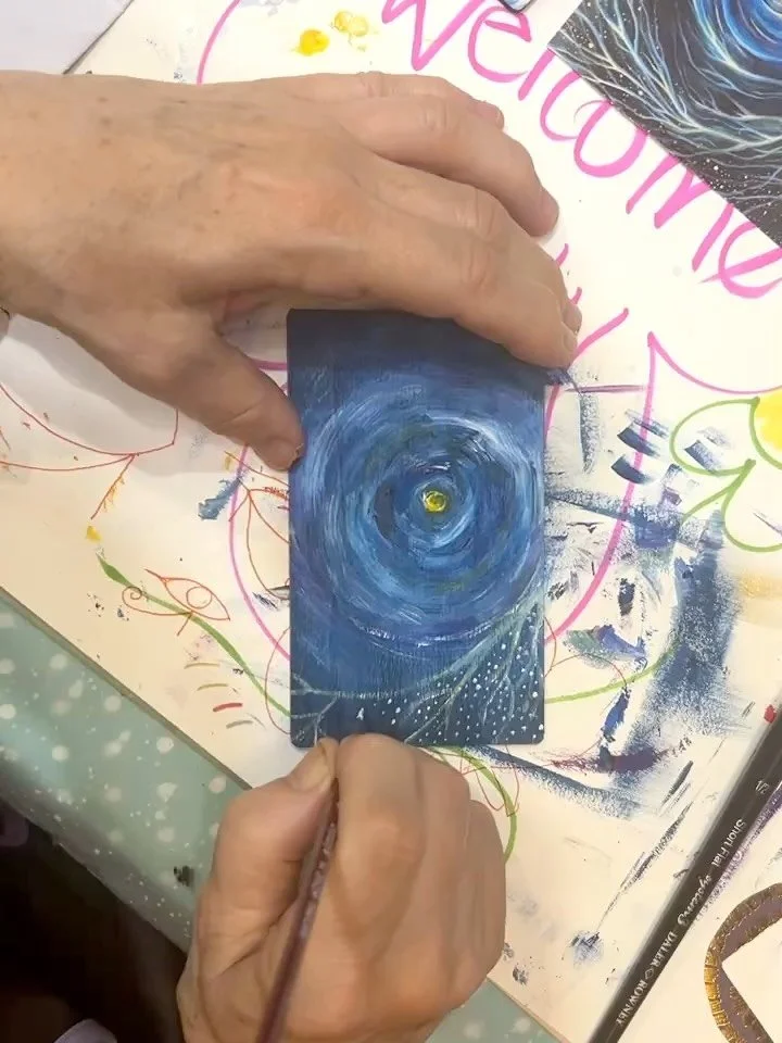 And here we are in between storms again! Last weeks Typhoon Ragasa 💨swooped through our lives and what better way to respond to the world 🌍 around us than in our artmaking ! The Saturday Oracle Card Retreat was our whole day exploration of the stor