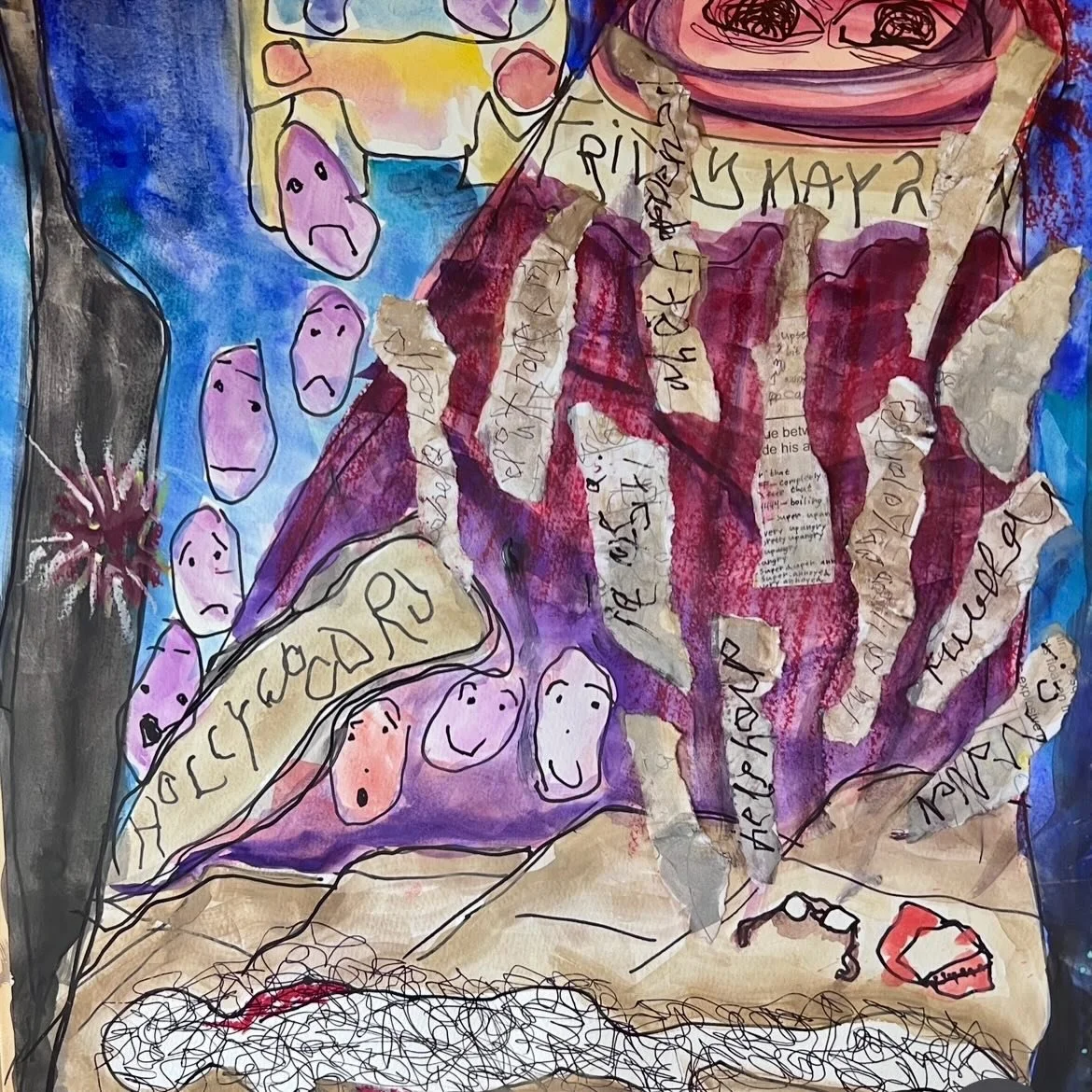 Well, today seems to be the right day to share this personal art of my own. Some of you know that I fell on Hollywood Road in May, a nearby lamppost caught me but as I hit it , I smashed my humerus bone in a jagged spiral up and down the bone. 🦴 sur