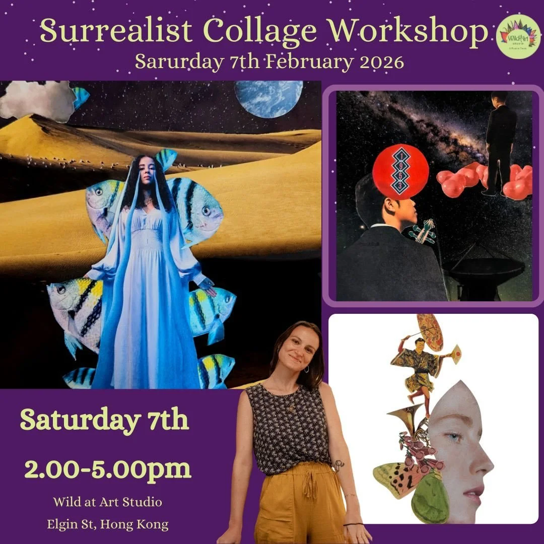 Saturday 7th Feb  2:00 PM
Surrealist Collage Art Workshop : Escape the Ordinary. Dive into a Dream. ✂️✨ with Claire Burban 🎨🎨🎨🎨🩷🩷🩷
3 hours @ HK$600.00
BOOK
Ever wanted to tear up the rulebook and create a world of your own?
Join me for an imme