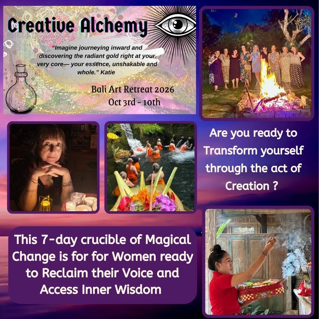 I have exciting news Lovely People ! 

**One extraordinarily lucky woman can now join us on for a magical journey of  Creative Alchemy on our Art Retreat in the lush green gardens of Bali this October **

Perhaps this is the sign you have been waitin