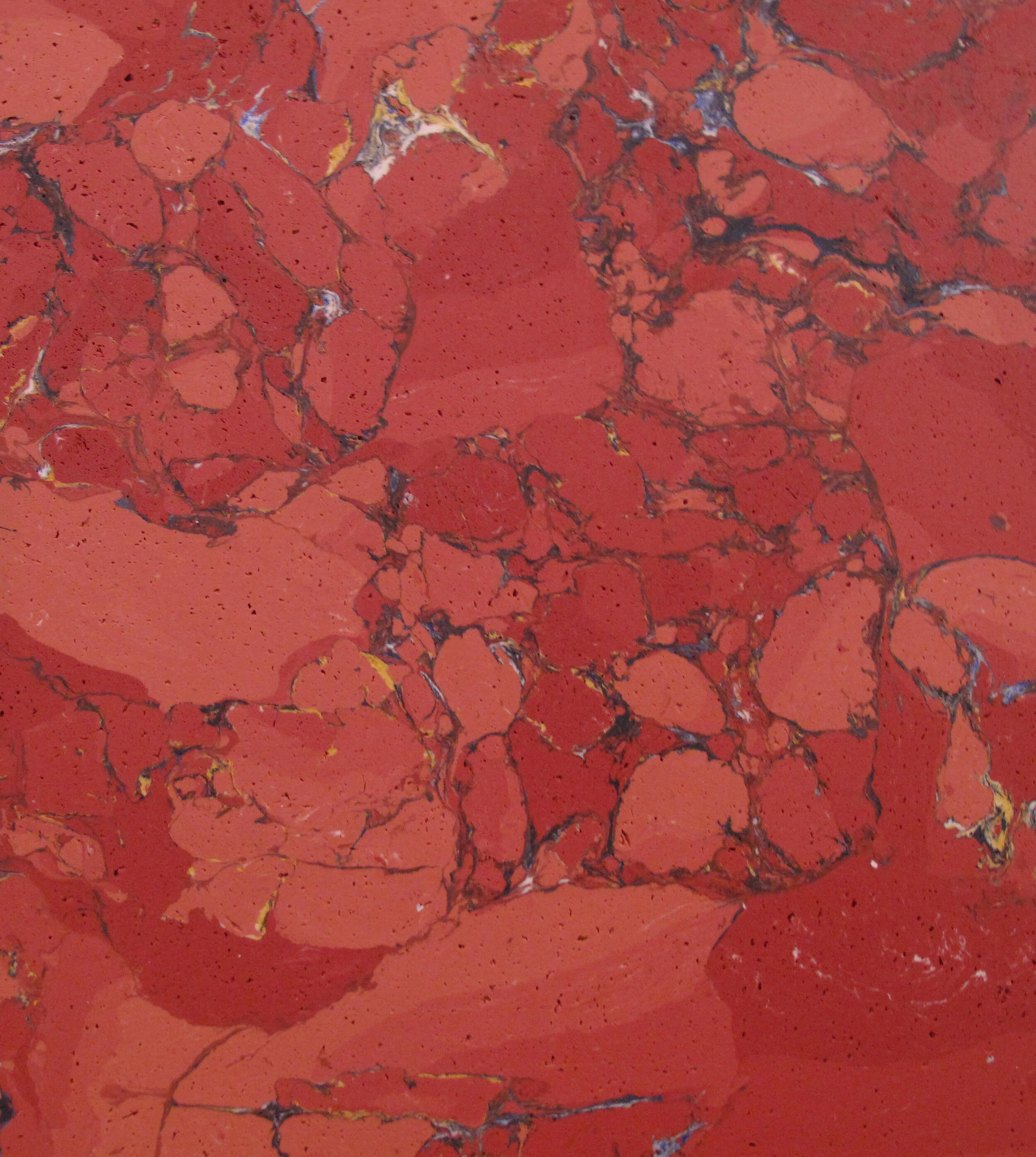 Red stuc marbre sample - fairly fresh from the mould