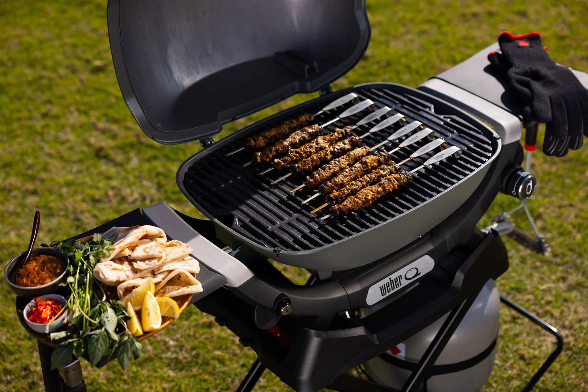 Baby Q Spit For Weber Grill 7644_1 BBQ Half Grill For Weber BABY Q