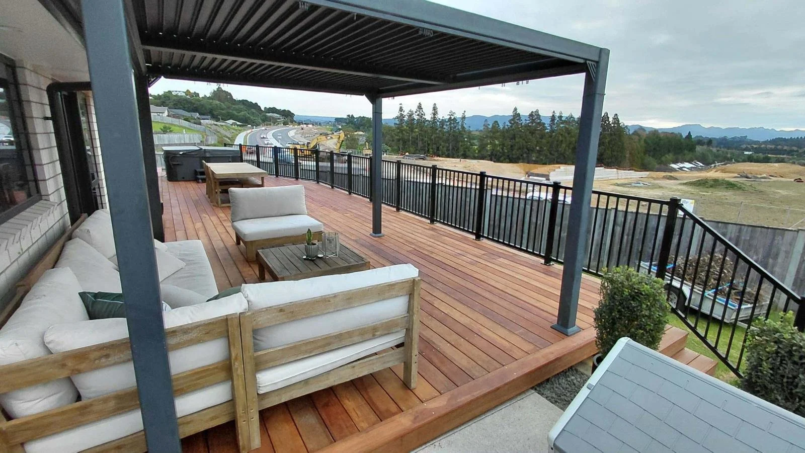Timber decking extensions for existing concrete patios