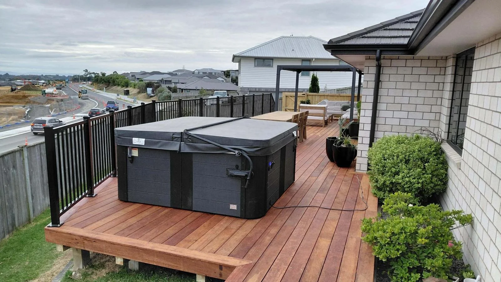The deck was built to withstand the weight of a spa pool