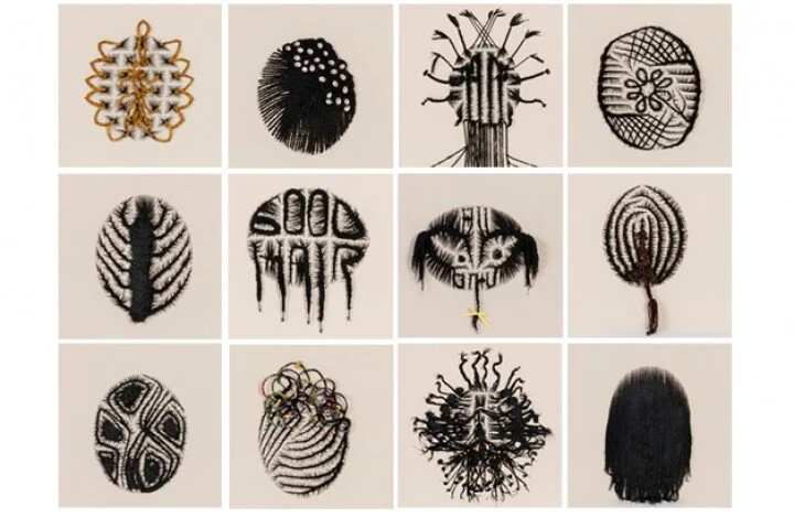 Sonya Clark, The hair craft project canvas, 2014