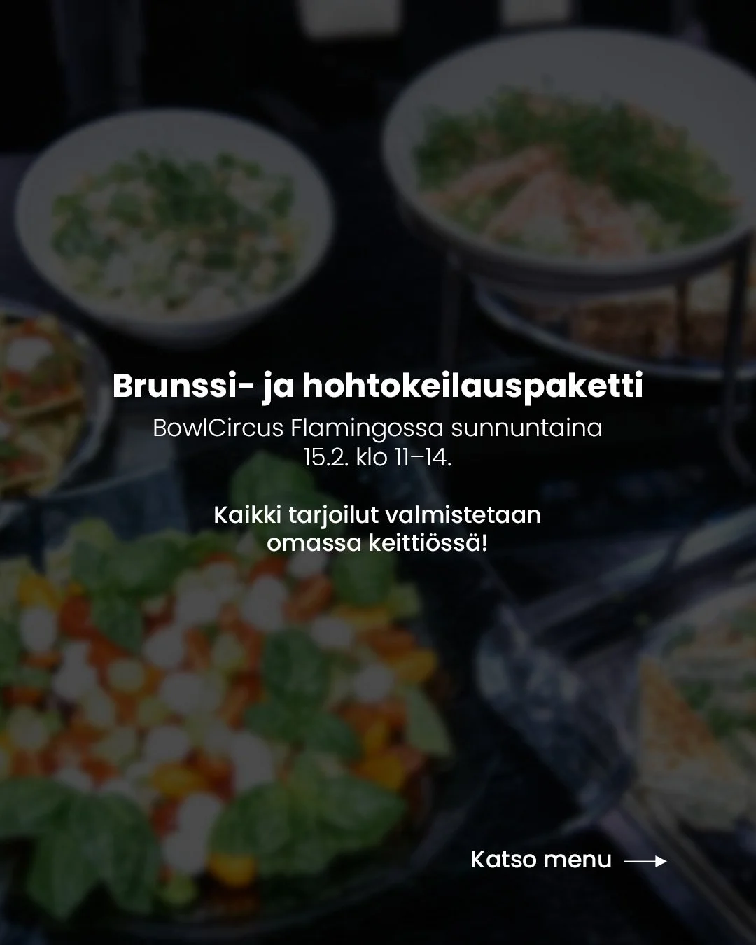 BowlCircus Flamingossa tarjoillaan t&auml;m&auml;n viikon sunnuntaina kattava oman keitti&ouml;n brunssi, jonka voi tietysti yhdist&auml;&auml; hohtokeilaukseen. 🍽️🎳

👉 Brunssi katettuna klo 11-14
👉 Brunssi- &amp; hohtokeilauspaketti (sis. brunss