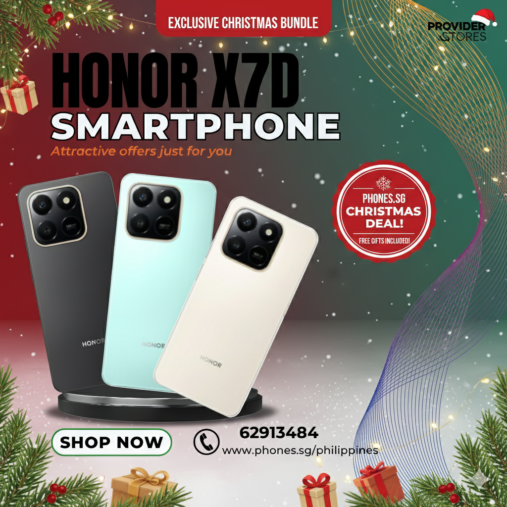 Home Bundle Offer: Honor X7d (8GB RAM + 8GB Extended RAM | 256GB Storage | 108MP Main Camera + 2MP Depth | 8MP Selfie) Cellphone - Philippines Delivery & Warranty