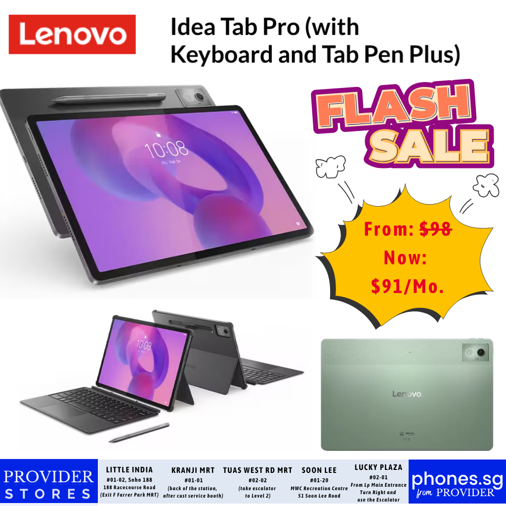 Lenovo Idea Tab Pro | 8GB+256GB | 12.7" 3K Display 144Hz | 10200mAh - Singapore Warranty w/ (Free Pen & Keyboard)