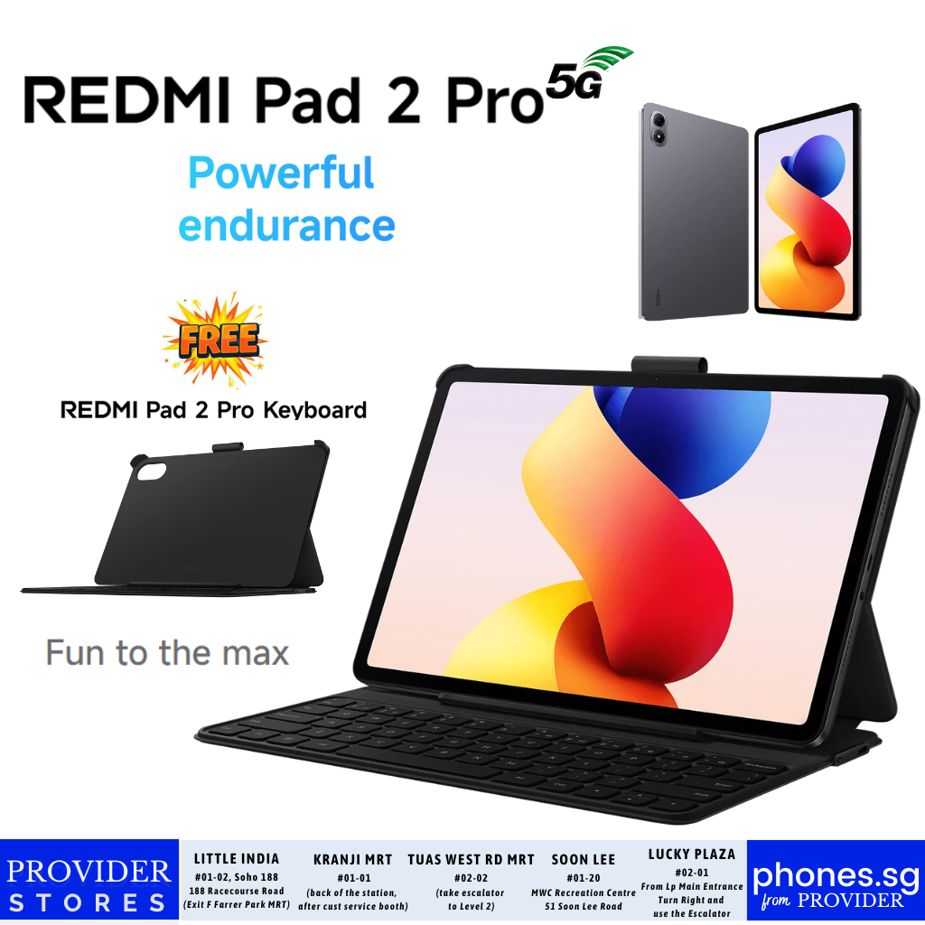 Redmi Pad 2 Pro (5G) (12.1-inch/ 8GB/ 256GB)  Tablet - Singapore Warranty