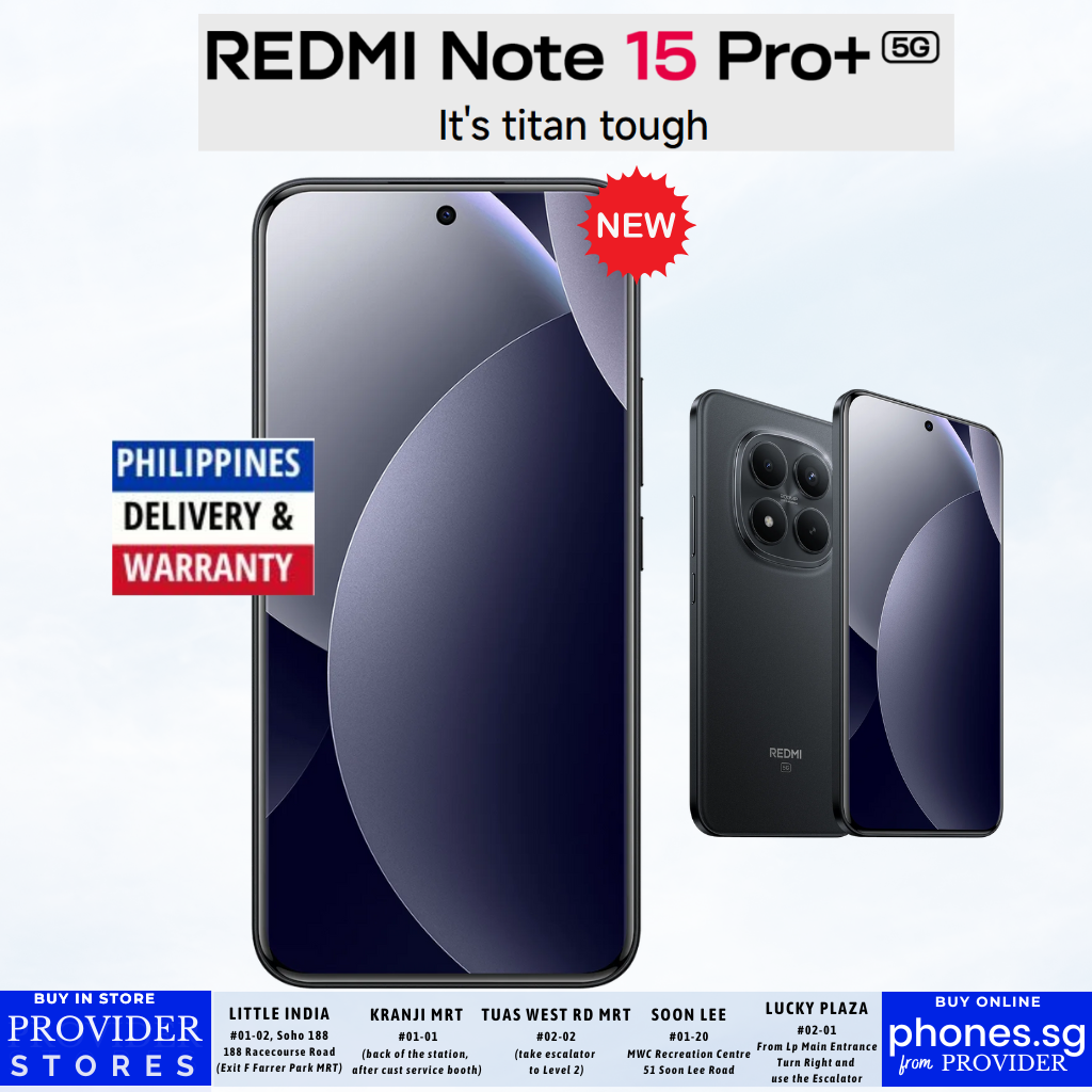 Redmi Note 15 Pro+ 5G (12GB +12GB Extended RAM/ 512GB Storage/ 200MP Rear Camera/ 120Hz + AMOLED) Mobile Phone - Philippine Delivery & Warranty