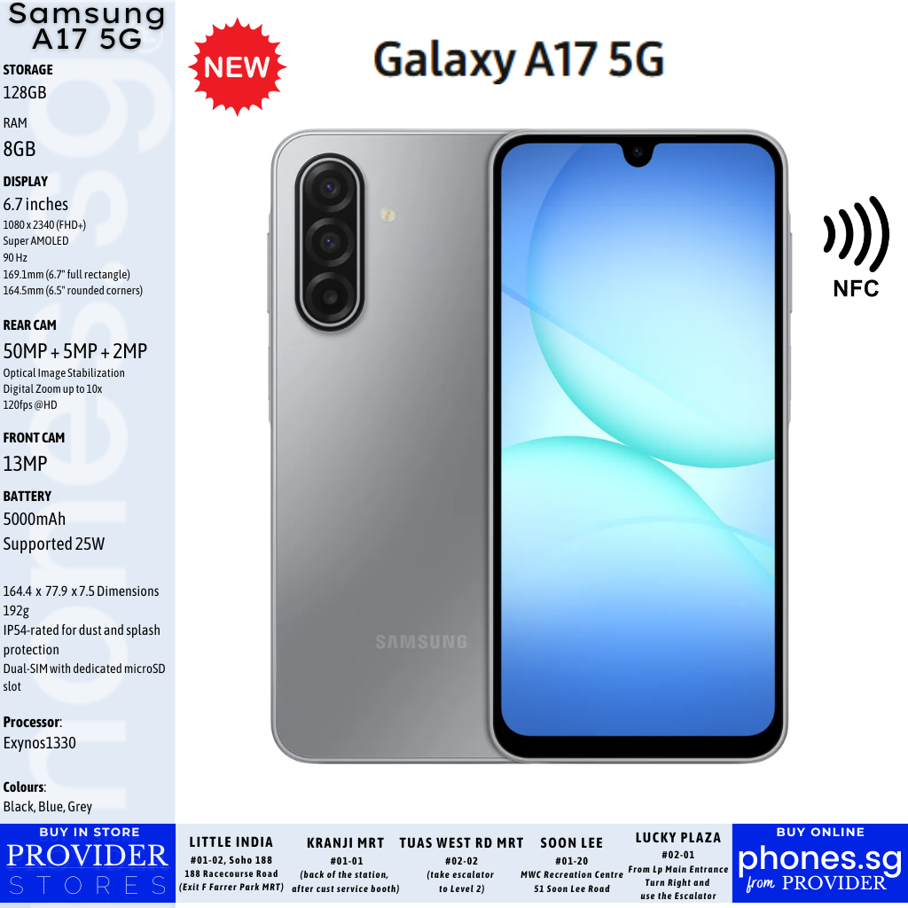 Samsung Galaxy A17 5G (8GB RAM / 256GB Storage/ Super AMOLED) Mobile Phone - Philippines Delivery & Warranty