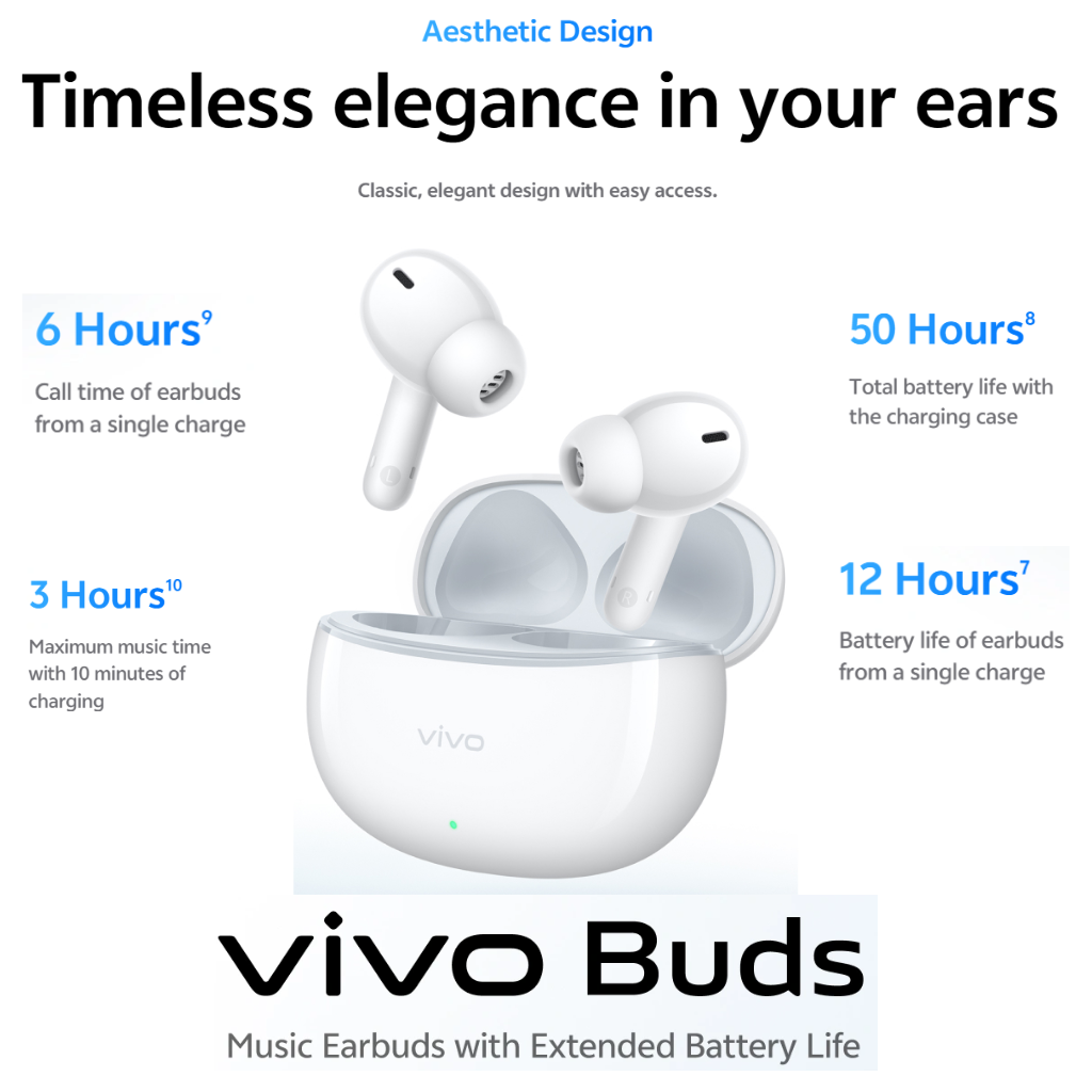Vivo Buds (Music Earbuds with Extended Battery Life) - Singapore Warranty
