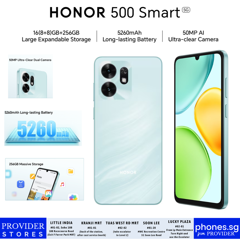 HONOR 500 SMART 5G (8GB +8GB Extended RAM/ 256GB Storage/ 50MP