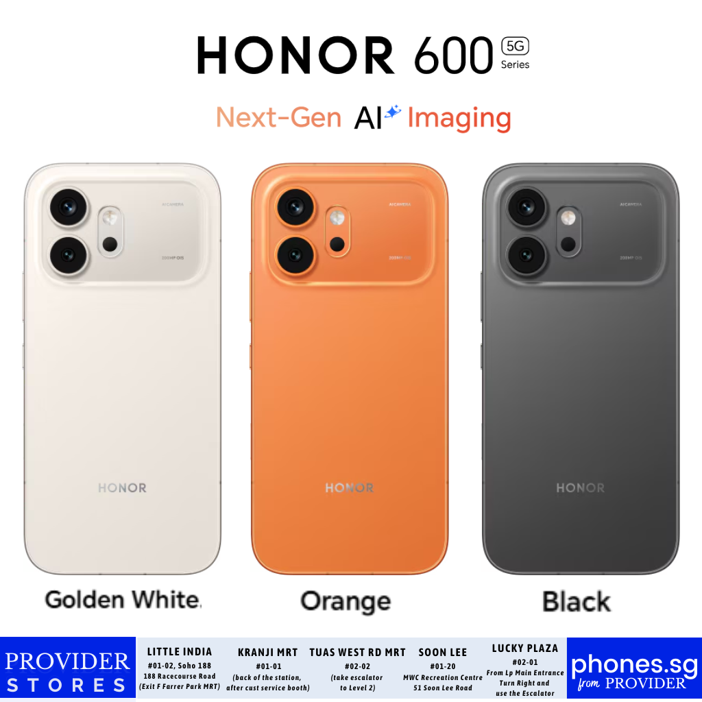 HONOR 600 5G (12GB RAM/ 256GB Storage/ 200MP Main Camera / 50MP Selfie / 6.57 Inches Diplay 120Hz AMOLED) Mobile Phone - Singapore Warranty