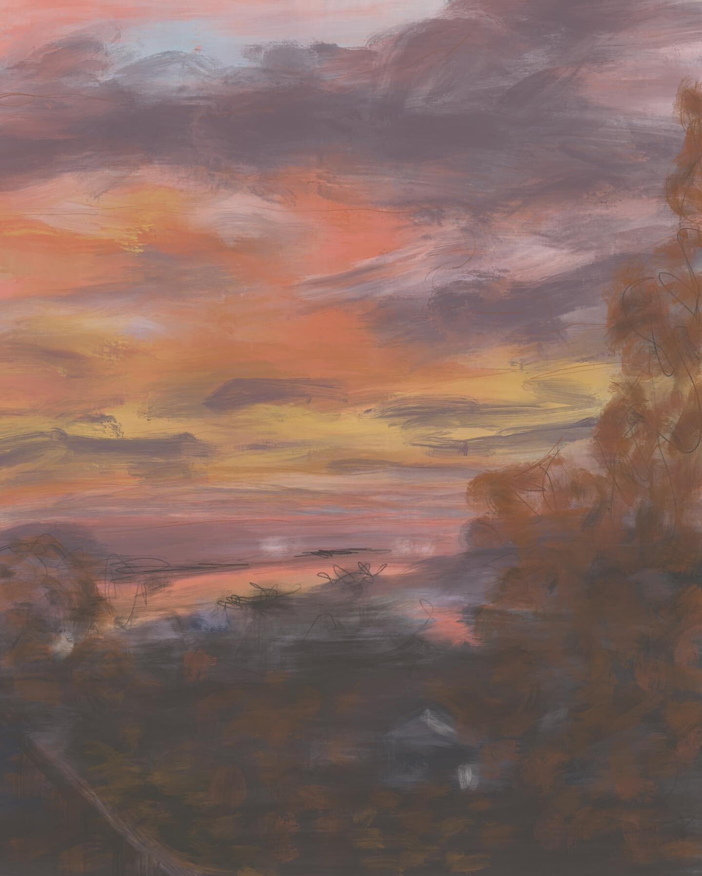 &ldquo;Autumn View Along the Ohio River&rdquo; - last in this seasonal set! 🍂🍁 Digital oil painting in @procreate // #colormehappy #makersgonnamake #doitfortheprocess #digitaldrawing #digitalart #digitalpainting #procreateart #cincyarts #513art #fa