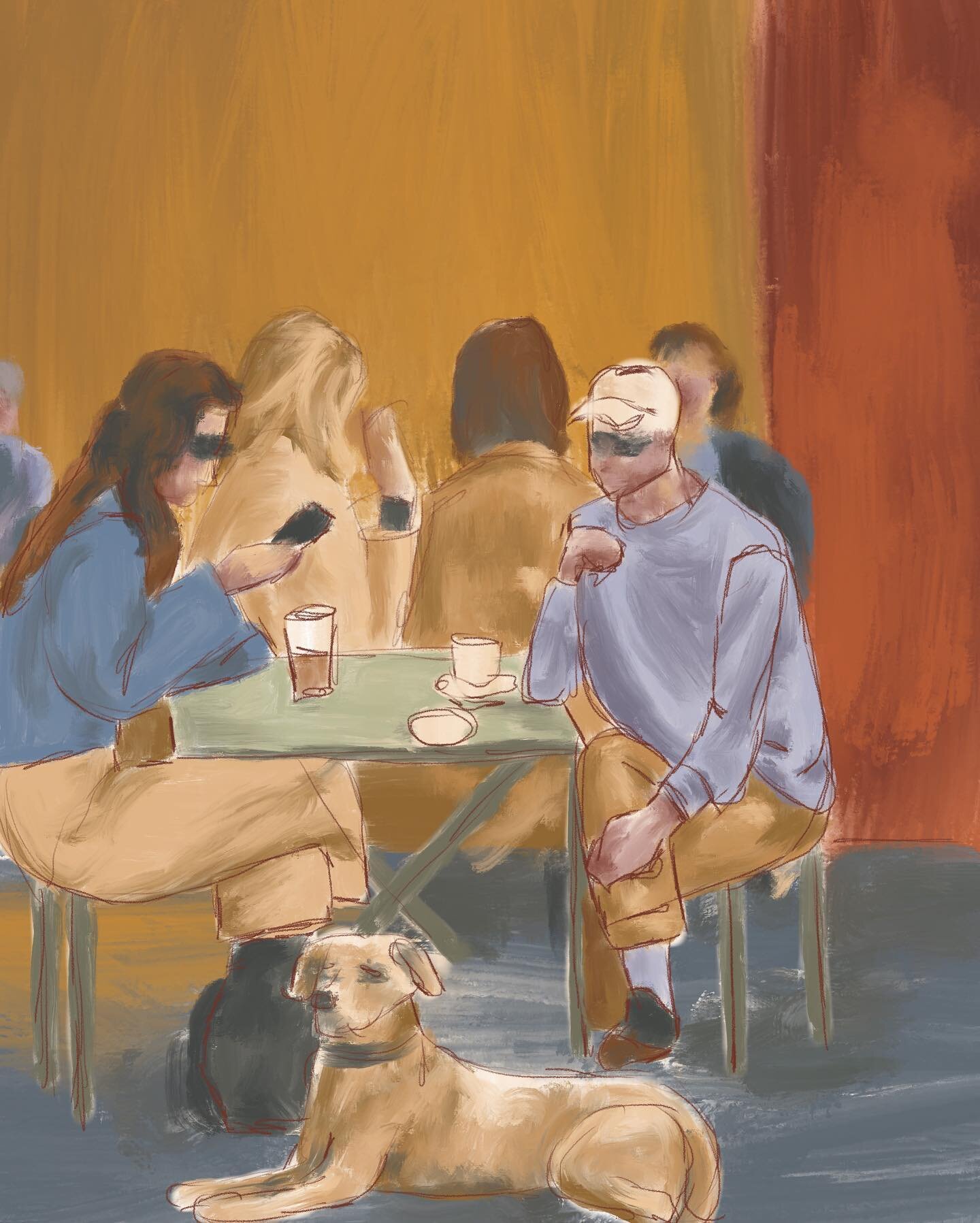 &ldquo;Sunday Plans&rdquo; #abstractart #procreate #procreatedrawing #coffeelovers #doggo #cincyartscene #colormehappy