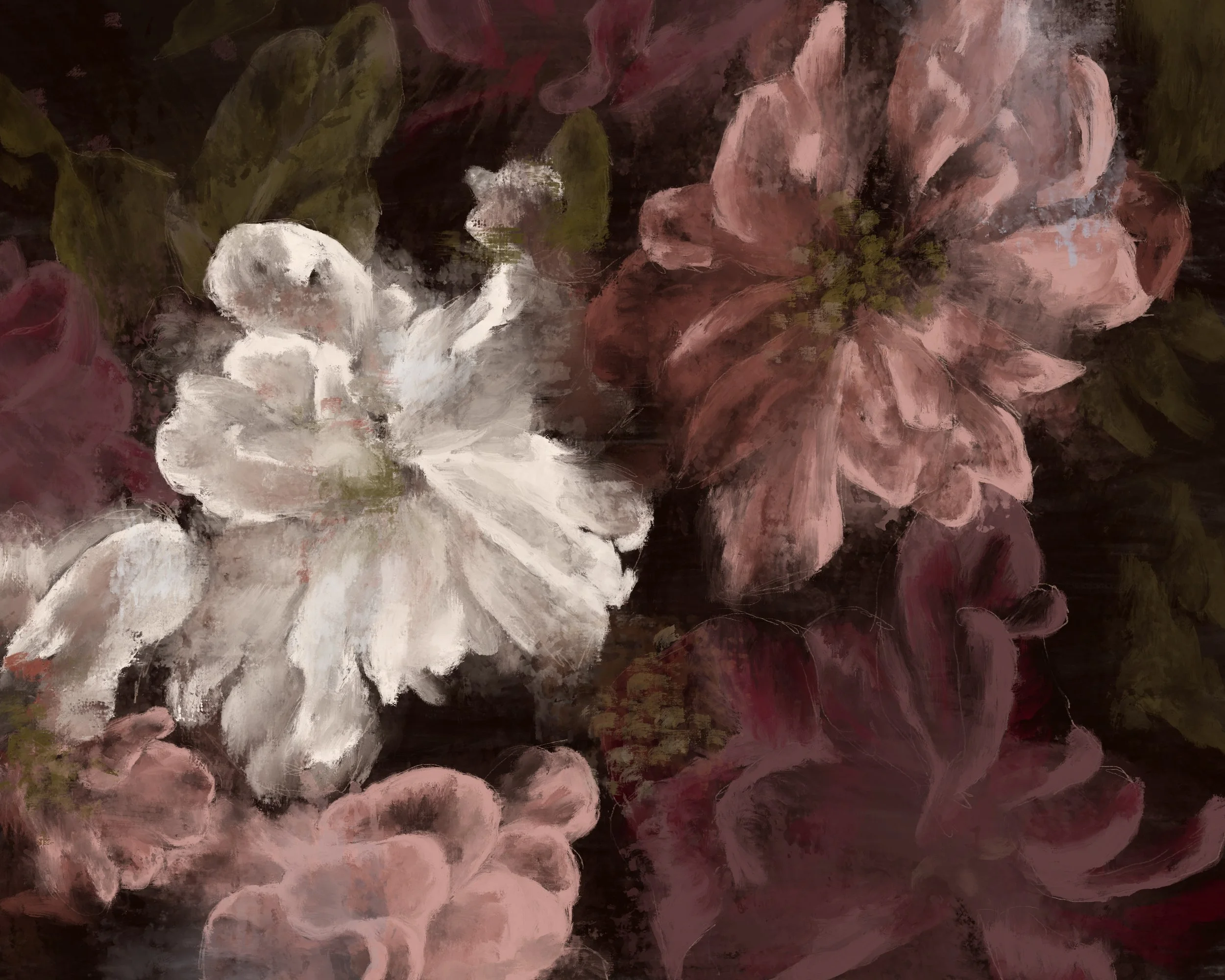 Moody Floral 2 Art Print