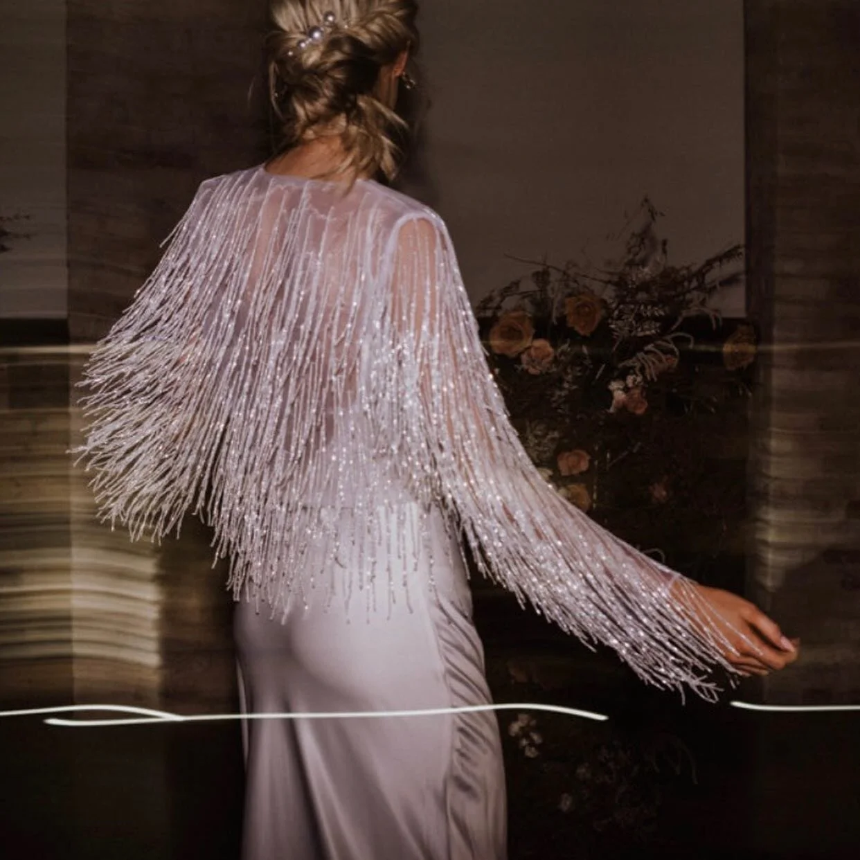 Twilight sparkle in beaded tassel and silky satin @iscoydpark featured on @rockmywedding with photography from @vanitas_life alongside an incredibly talented team @bychenai
Styling @bychenai
Styling assistant @lp_events_bychenai
Photographer @van