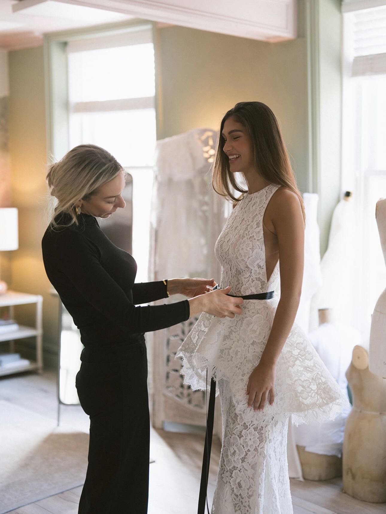 We&rsquo;ve been thoughtfully developing a collection of dresses for you to try on &mdash; available to purchase off the peg or to inspire your own bespoke design.

Our sample pieces allow you to explore silhouettes, fabrics and details in person, he