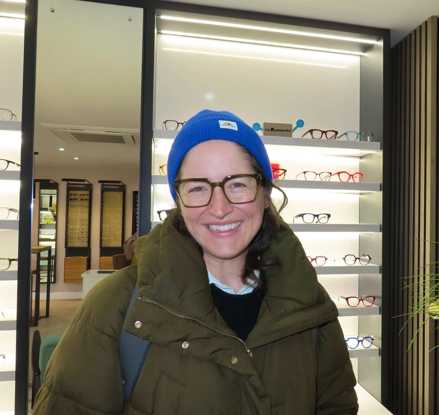 How amazing are Lauren&rsquo;s new KIRK&amp;KIRK frames? 😍 That olive green is 👌🏼it really makes her eyes pop💚✨ #optician #glasses #kirkandkirk #optometrist