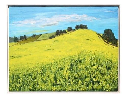 Yorkshire Oil Seed Rape' Acrylic on canvas with narrow white wooden frame. Width 95cm x Height 75cm.
.
.
#cathydeanpainter #acryliconcanvas #oilseedrape #yellow #blueskies #sheffieldartist #sheffieldpainter #summer