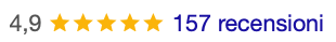 4.9 stelle per 157 clienti soddisfatti