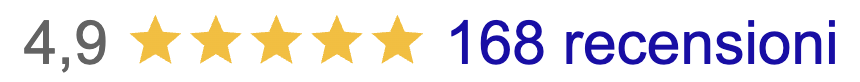 4,9 stelle su 5 di media per 168 recensioni