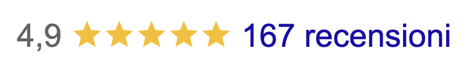 4,9 stelle su 5 di media per 167 recensioni