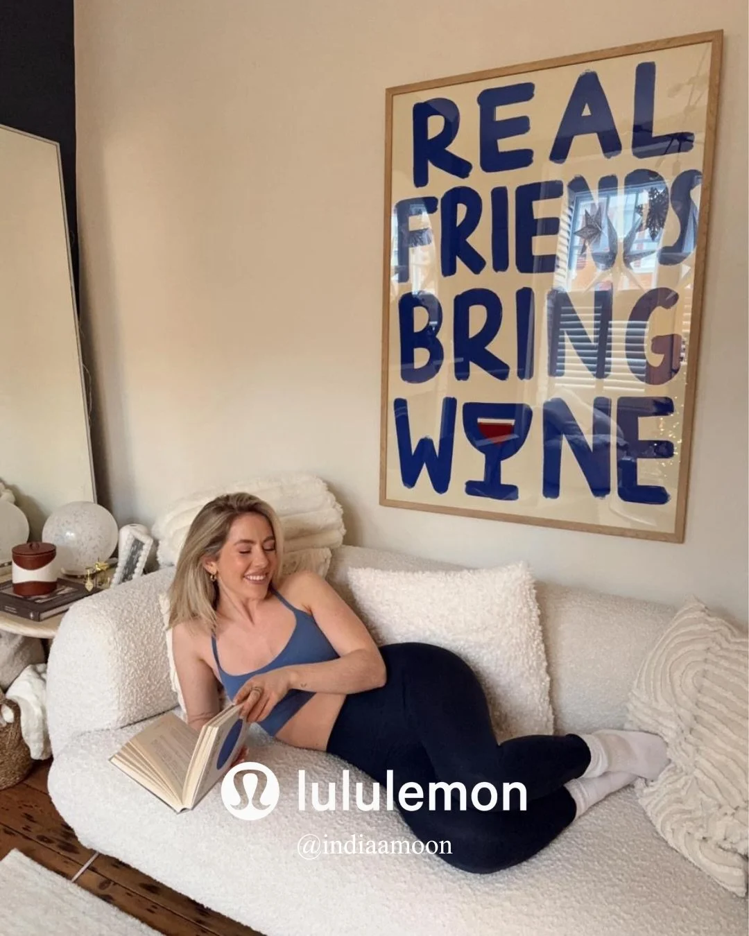 India spotlights her favourite weekend sets in collaboration with @lululemoneurope , perfect for January movement or a comfy and cosy winter day at home ☁️