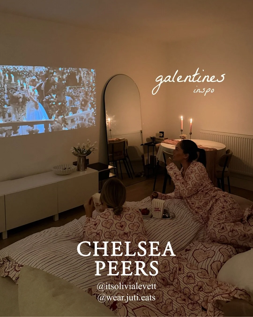 Olivia and Juti are Galentine&rsquo;s ready, working with @chelseapeersnyc to showcase their new PJ sets and duvet covers for the perfect girls night in 💕