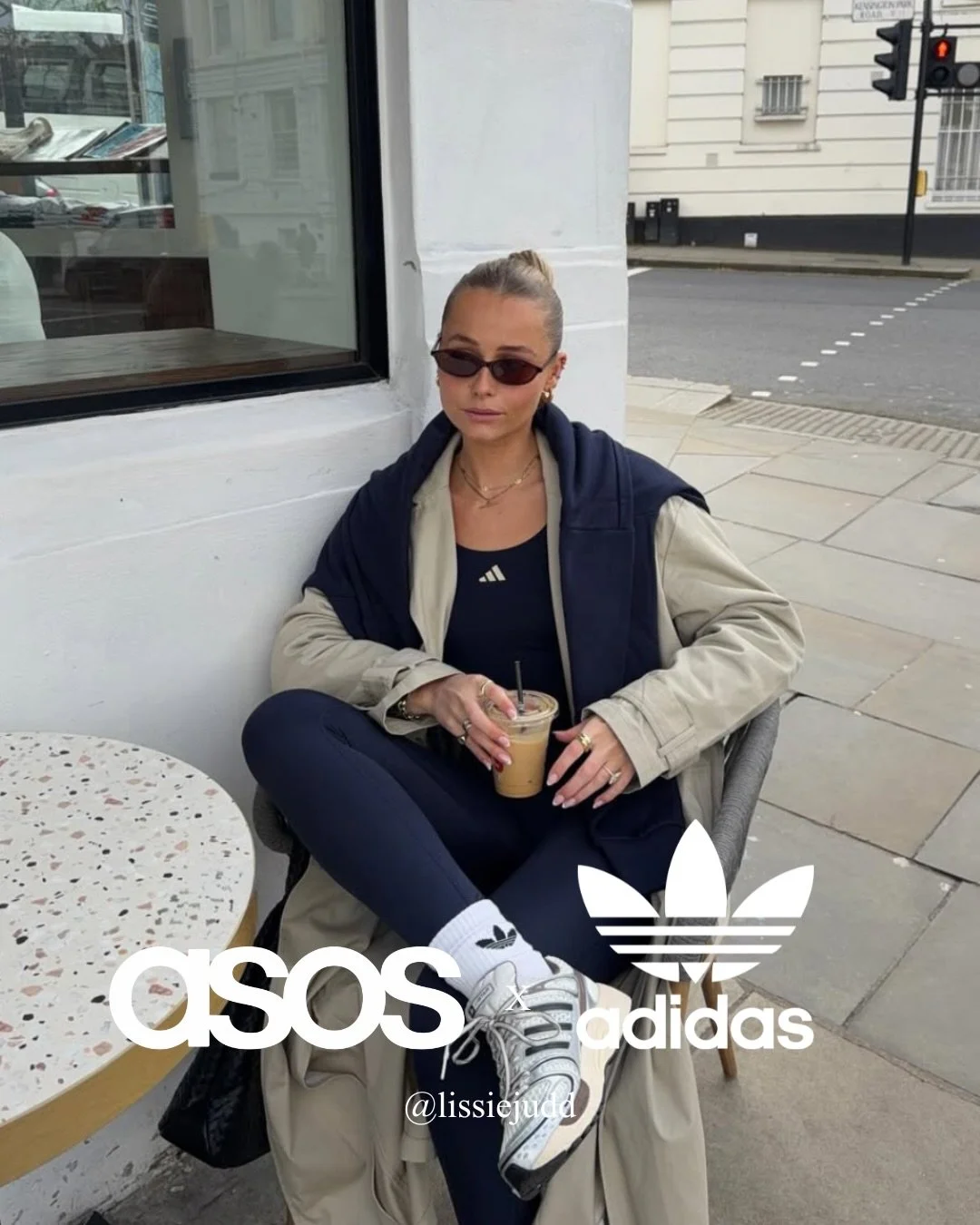 Lissie partners with @asos and @adidas to share how she styles the adistar trainers for a coffee run and catch up ☕️
