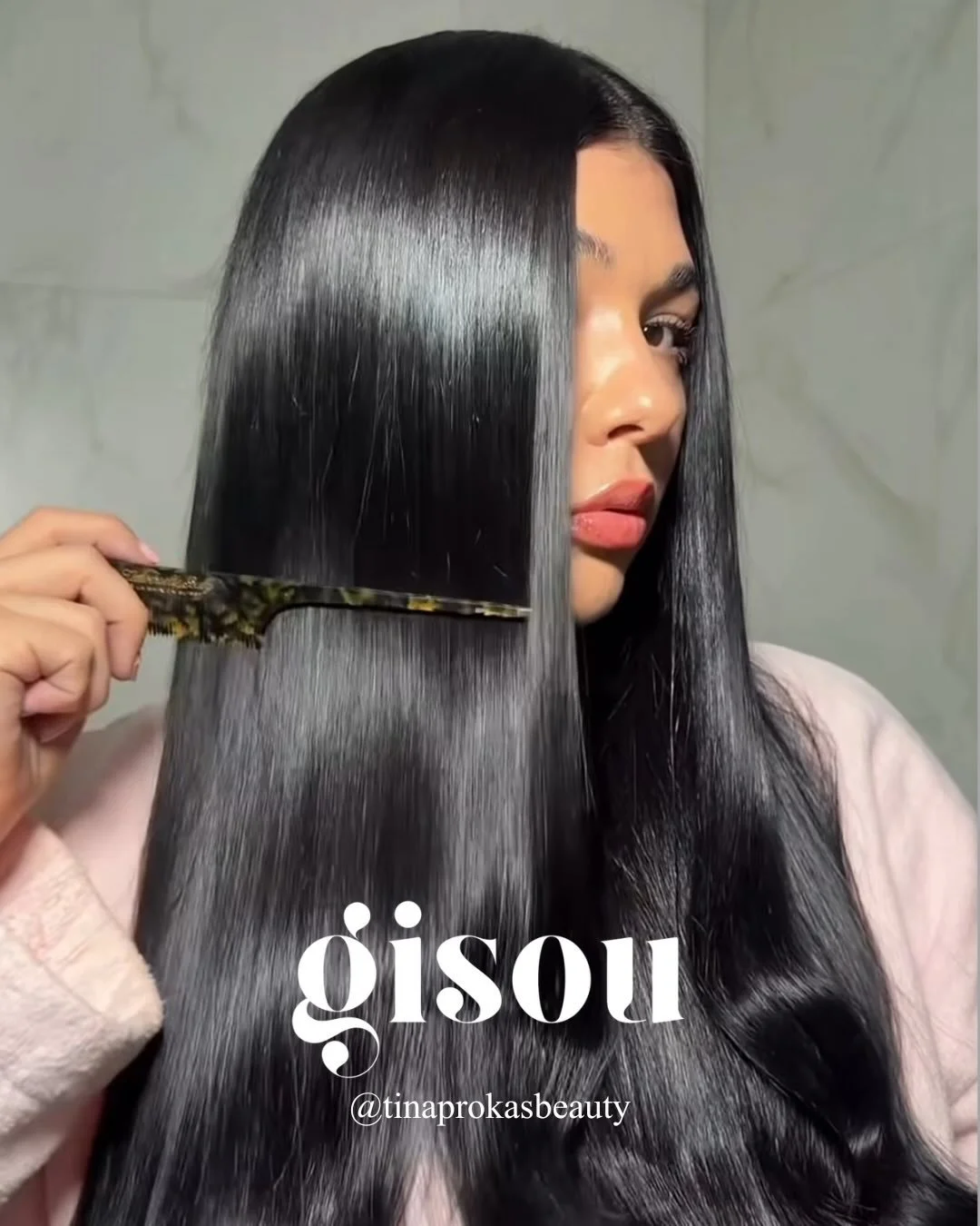Tina shares her fine hair oiling method, in partnership with Gisou 🍯