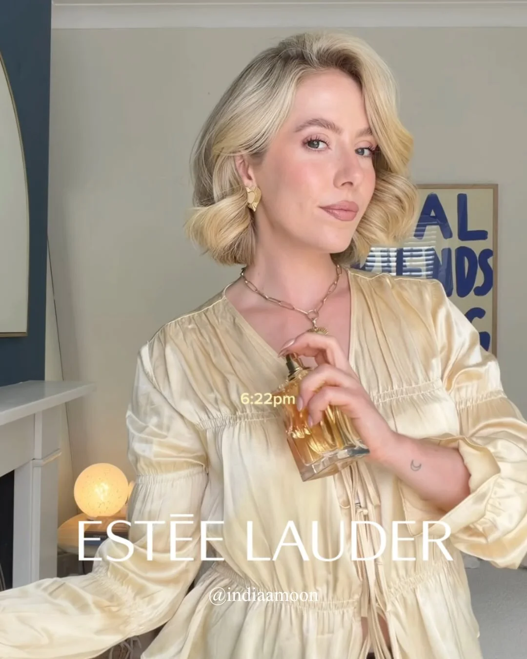 India gets date night ready, working with Est&eacute;e Lauder of the launch of their new fragrance✨